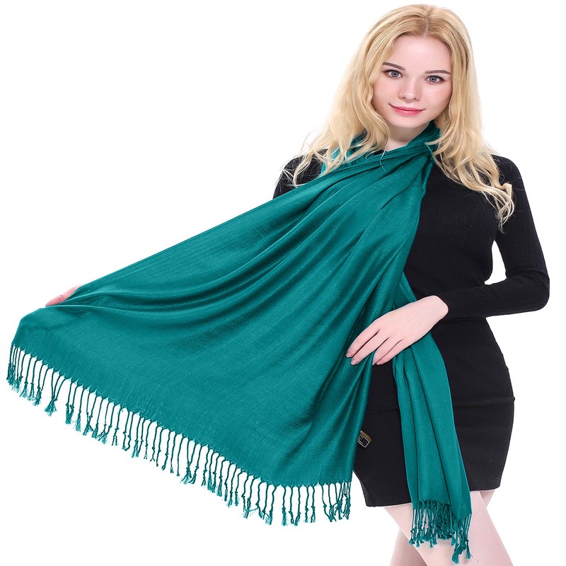 Jade Green Solid Colour Design Shawl Scarf Wrap Stole Pashmina