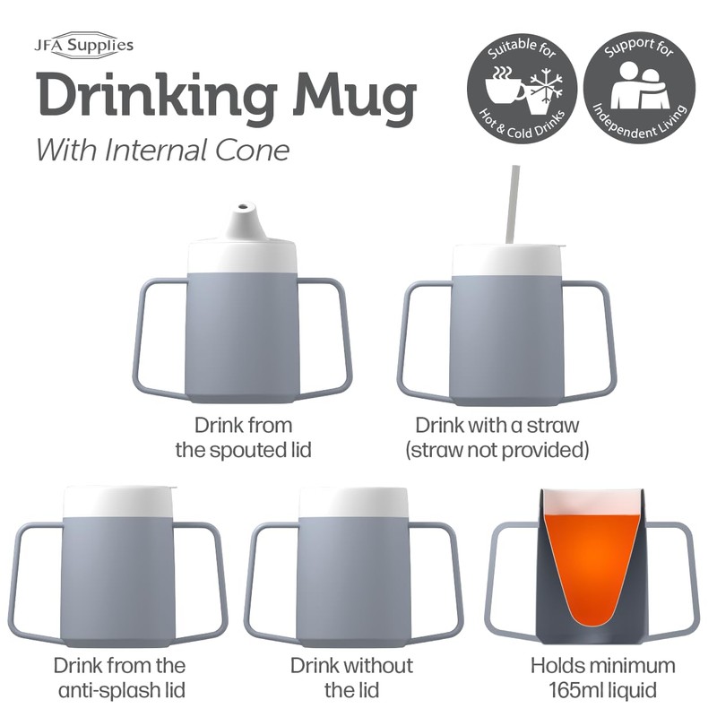 JFA Supplies JFA Supplies 2 Handles 165ml Grey Adult Drinking