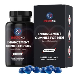 ERECTONIX Enhancement 60 Gummies for Men - Love Life Booster - with Maca Root, Tribulus and More - Designed to Boost High Stamina - Men’s Extra Strong Dietary Supplement UK Original