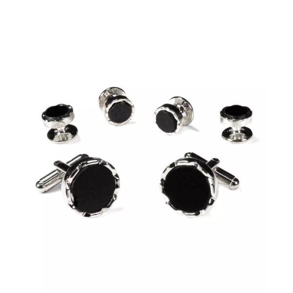 About Town Deco Black Onyx Cufflinks and Studs