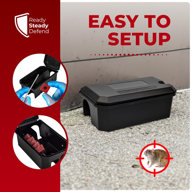 Pre Baited Rat Box - Effective Rat Traps, Ideal Rat
