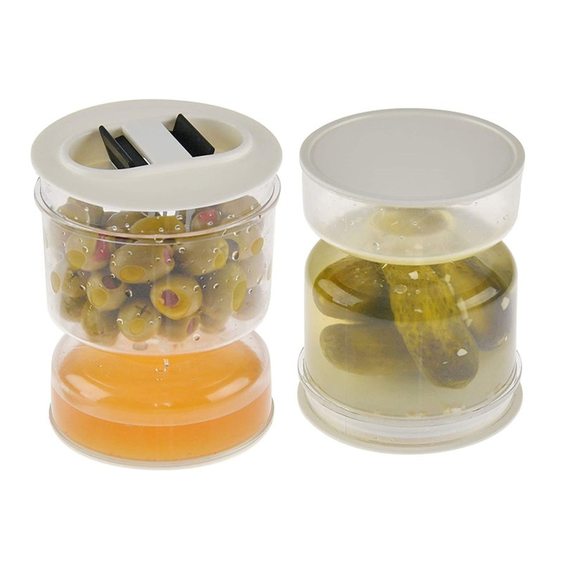 Pickles Jar Dry and Wet Dispenser Pickles Olives Hourglass Jar