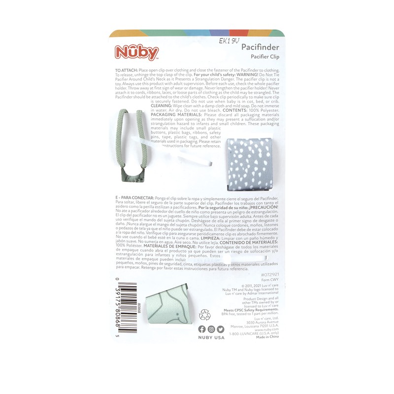 Nuby Pacifinder Baby Pacifier Clip - (2-Pack) - Pacifier Holder