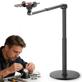 Overhead Phone Stand for Desk, Heavy Duty Aluminum Overhead Phone Tripod with Flexible Long Arm, 360° Rotating Phone Holder for Filming Overhead, Drawing, Cooking – Perfect for Creators(Clip)