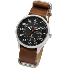 Lad Weather lad046 Men's Watch, Thin, Solar Radio Clock, Military Watch, Phosphorescent Hands, Genuine Leather