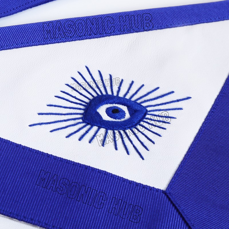 100% Lambskin MASONIC PAST MASTER APRON Handcrafted with Blue Silk