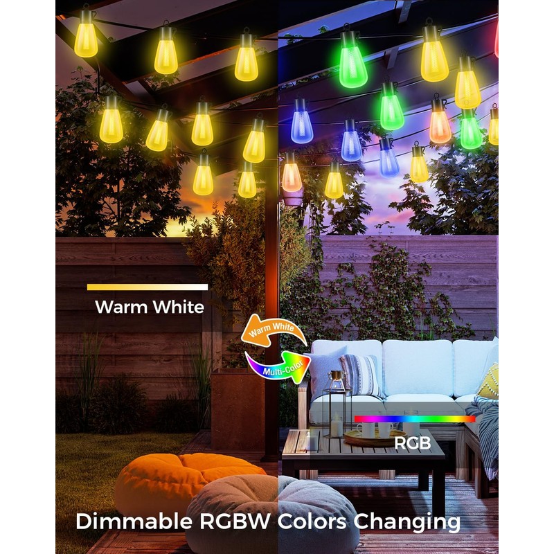 litogo 120FT Color Changing Outdoor String Lights with Remote -