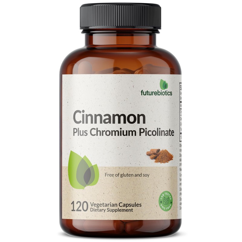 Futurebiotics Cinnamon Plus Chromium Picolinate Supplement, High Potency Chromium, Non-GMO,