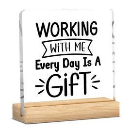 Funny Office Decor Hilarious Gag Gifts for Coworker Colleagues White Elephant Gifts for Work Bestie Friend Manager Employee Acrylic Sign Decor 4 x 4 inches