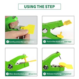 Ear Tags for Sheep Numbered 001-100 Ear Tag Applicator Identification Kit Goat Punch Tool(Yellow)