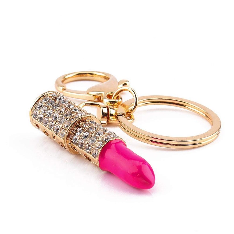 HEEPDD Crystal Make Up Lipstick Key Ring Purse Bag Charm