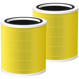 Core 400S Pet Care Replacement Filter for LEVOIT Core 400S Smart Air Purifi-er, 3-IN-1 HEPA and Activated Carbon Filter, Compared to Part# Core 400S-RF(LRF-C401S-P-WUS), Yellow (2 Pack)