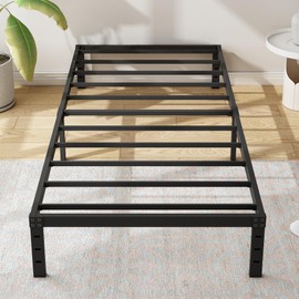 Cieemine 12 Inch Twin XL Size Bed Frames, Heavy Duty Metal Bed Frame Twin XL, No Box Spring Needed, Easy Assembly, Noise-Free, Black