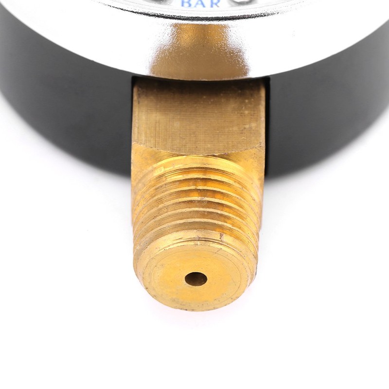 Air Compressor Pressure/Hydraulic Gauge, 1/4in NPT Brass Thread Side Mount,0-200psi