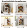 Trironsun Corner Bread Box for Kitchen Counter Double Layer Bamboo