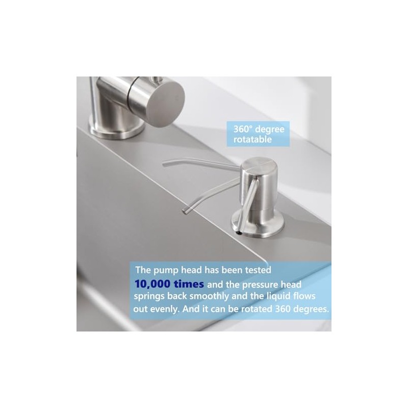 Sink Soap Dispenser Brushed Nickel, Soap Dispenser for Kitchen Sink