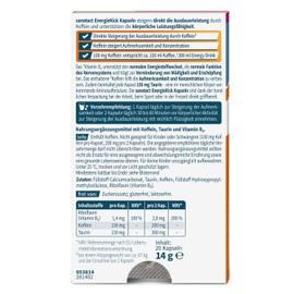 sanotact EnergieKick (8 x 20 Capsules) • Energy Capsules as Energy Booster • Caffeine Tablets with Taurine & Vitamin B2 • Awakening for Fatigue & for More Energy • 100% Vegan