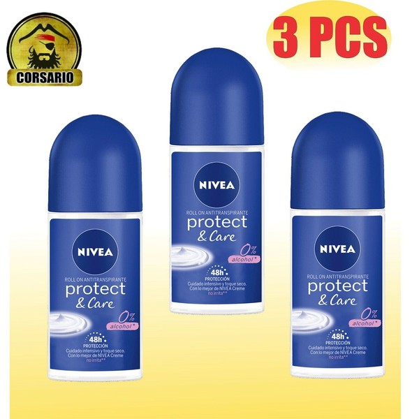 X3 NIVEA PROTECT AND CARE  ANTI-PERSPIRANT DEODORANT ROLL-ON Plastic Bottle