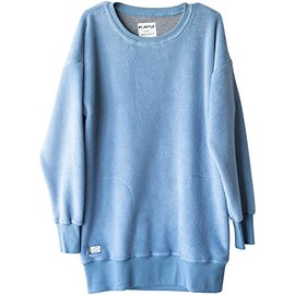 KAVU Riverton Mid Thigh Sweatshirt - Long Crew Neck Sweater - Vintage Blue-M