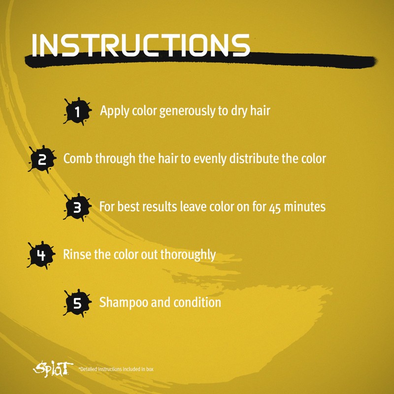 SPLAT – Lemon Drop, Semi-Permanent Hair Color (Yellow) Complete Kit