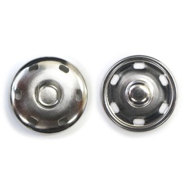 B-330 Silver Snap Buttons, 1.0 inches (25 mm), 10 Pairs Included, Sewing Type, No Hammer Required, Silver Buttons, Sparkling Plump Round