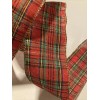 Morex Christmas TARTAN PLAID Metallic GOLD Thread WIRE EDGED RIBBON