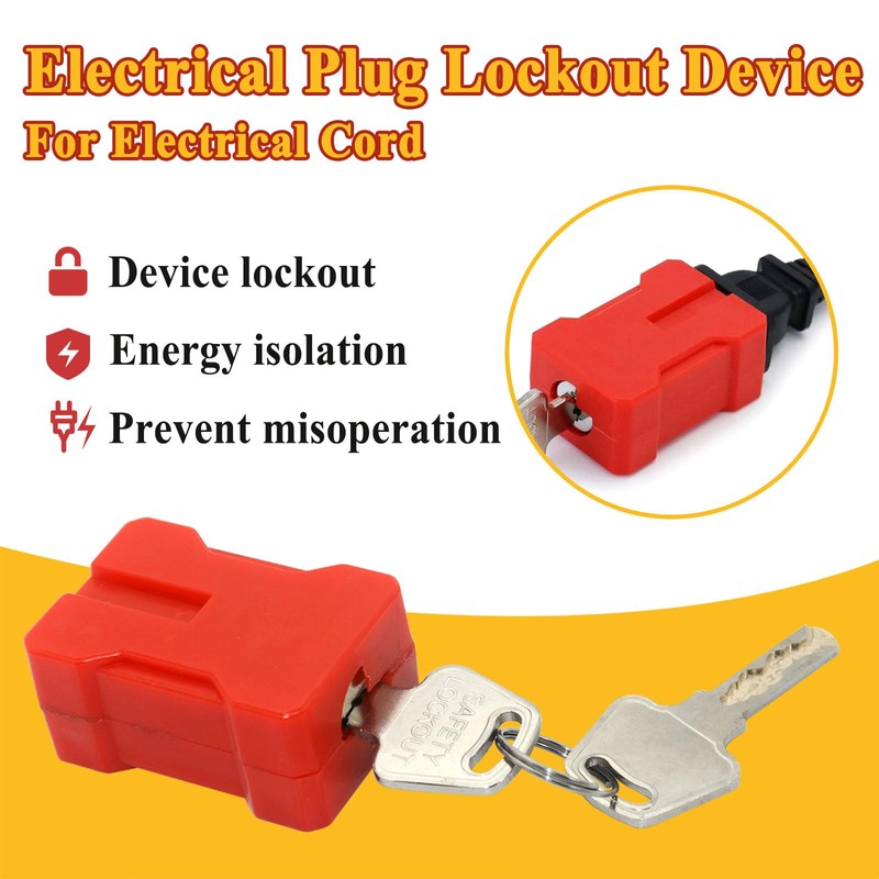 10Pcs 7397 Electrical Plug Lockout Device with 2 Keys, Fits