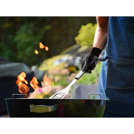PRECORN BBQ Grill Gloves Universal Size Heat Resistant up to 800°C Oven Glove Cooking Gloves