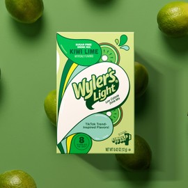 Wyler's Light Singles To Go Powder Packets, Water Drink Mix, Watertok Kiwi Lime, 96 Servings, 8 Count x Pack of 12
