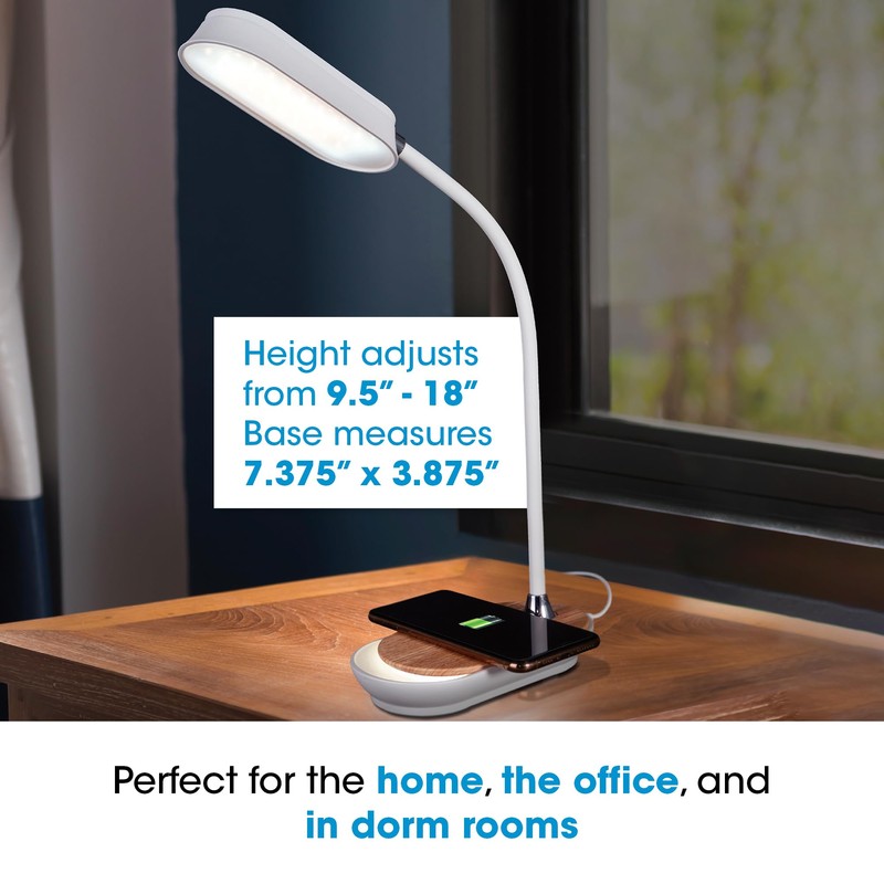 OttLite Inspire LED Desk Lamp with Wireless Charging - ClearSun