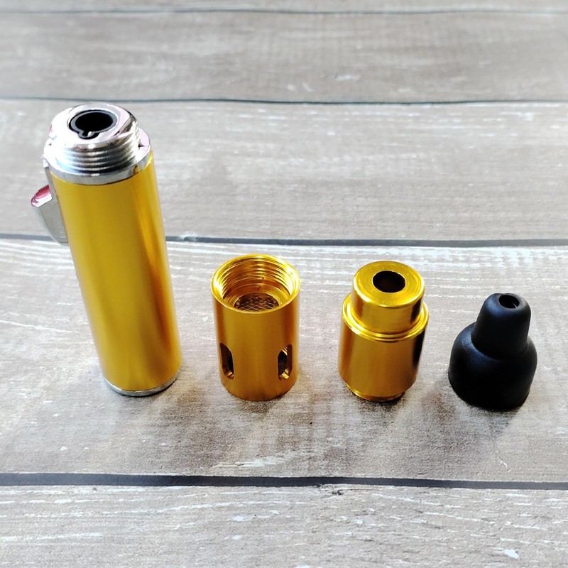 Refillable Portable Lighter, Jet Flame Torch Lighter Fame Kitchen Cooking,Gold（2PCS）