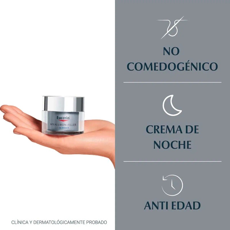 ✨🌙 Eucerin Hyaluron-Filler Crema Facial Antiarrugas de Noche (50ml): Regeneración