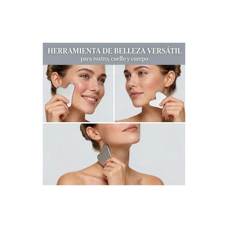 Gua Sha, Herramienta de Masaje de Acero Inoxidable Guasha, Herramienta