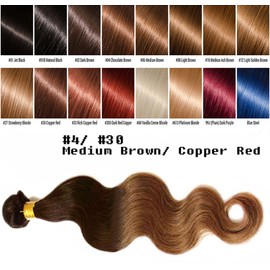 6A Body Wave Bundle, 100% Malaysian Human Hair Weave Weft, Beautiful Dip Dyed Ombre Two-Tone Color - 12 Inch
