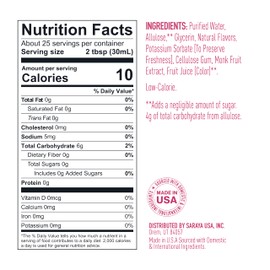 Lakanto Simple Flavoring Syrup - Monk Fruit Sweetener with Allulose, Perfect for Coffee, Tea, Cocktails, Snow Cones, Sodas, Other Drinks, Keto, Vegan (Raspberry - 25.4 fl oz)