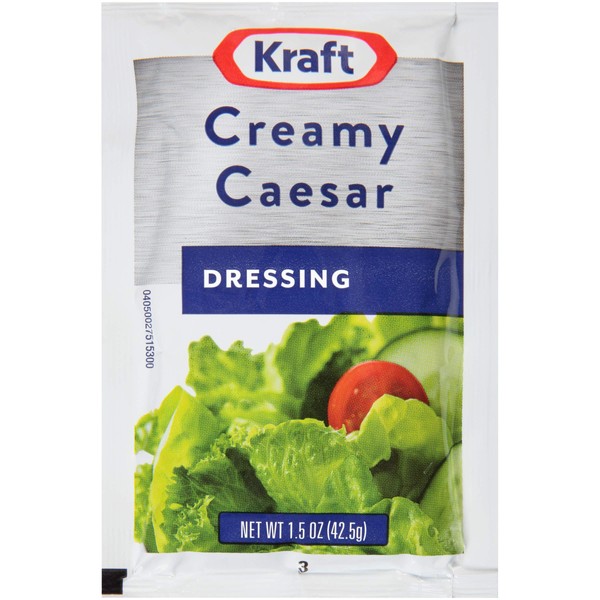 Kraft Signature Creamy Caesar Salad Dressing Single Serve Packet (1.5 oz Packets, Pack of 60)