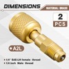 Otoolling 2 Pcs A2L R454B R32 Refrigerant Brass Adapter 1/4"
