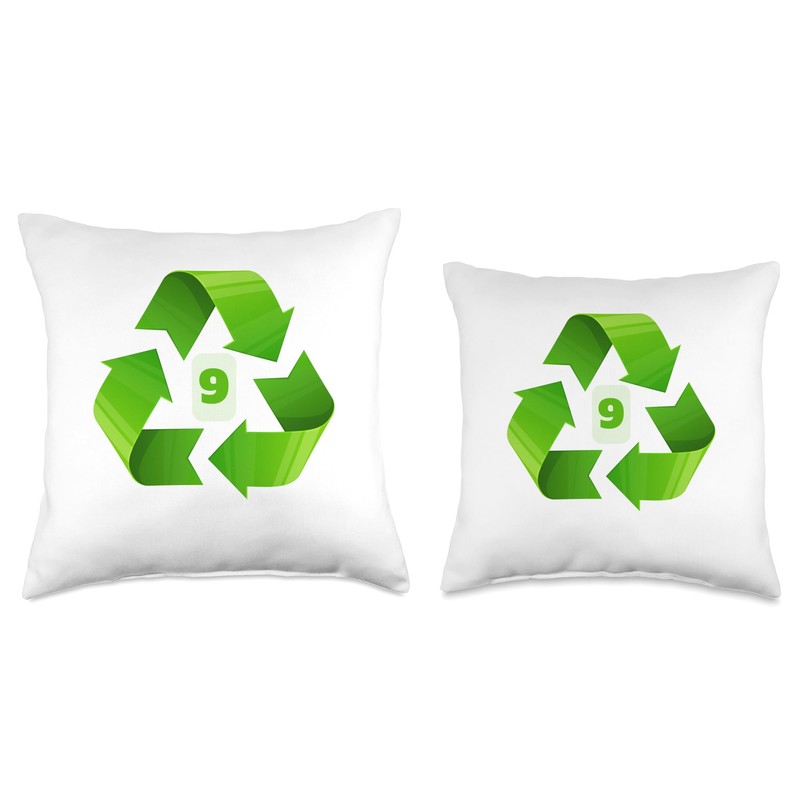 9th Birthday Recycle Number - Eco Earth Sustainability Party Throw