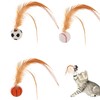 Bouncy Balls for Cats,3 Pack Feather Interactive Cat Ball,Cat Feather