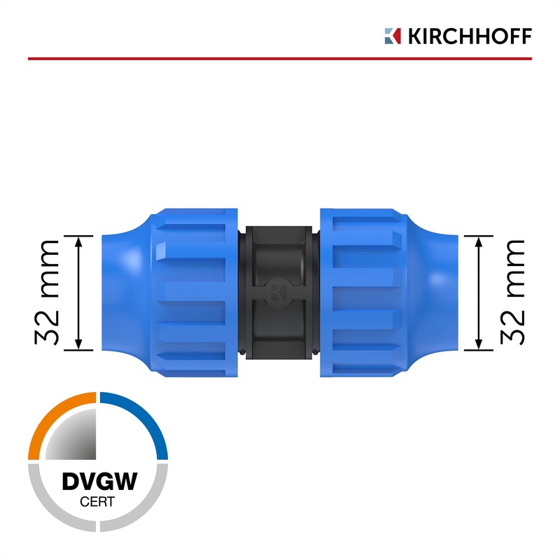 Kirchhoff Fitting Connector, Plastic, 32 x 32 mm, for HDPE