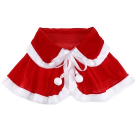 Christmas Cape Short Xmas Cloak Santa Shawl Velvet Cloak Costume Mrs Santa Claus Cape Red Christmas Costume Xmas Outfit Winter Outwear for Women Ladies Girls
