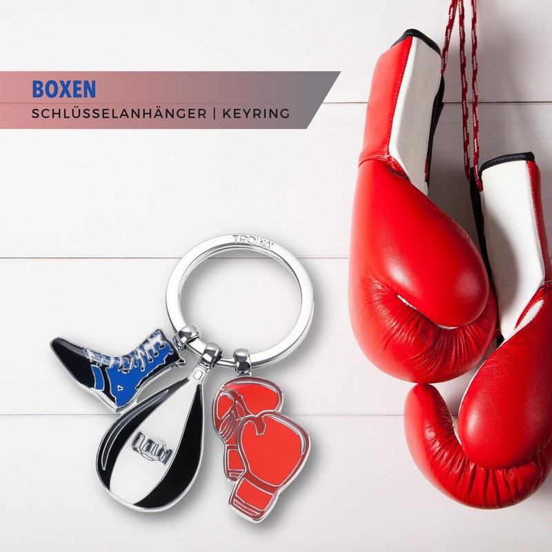 TROIKA Keyring Punch Bag Boxing Gloves and Boxing Shoe -