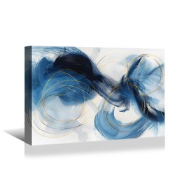 YONICA Wall Art Canvas Abstract Art Paintings Blue Fantasy Colorful Graffiti on White Background Modern Artwork Decor for Living Room Bedroom Kitchen 24"x18"(60x45cm)
