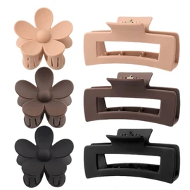 Lovgrin 6Piezas Pinzas Pelo Mujer,Pinzas Para El Cabello Antideslizantes,Horquillas de plástico coloridas con resorte,adecuadas para lavarse la cara, fiestas, viajes.