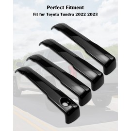 TIKSCIENCE Car Exterior Door Handle Trim Cover for Toyota Tundra 2022-2023, Bright Black
