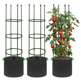 YIDIE Tomato Cage for Garden, Adjustable Plant Garden Stakes, for Vertical Climbing Plants,Upto 59 inches Support Vegetable Cages for Gardening (Pack of 3)