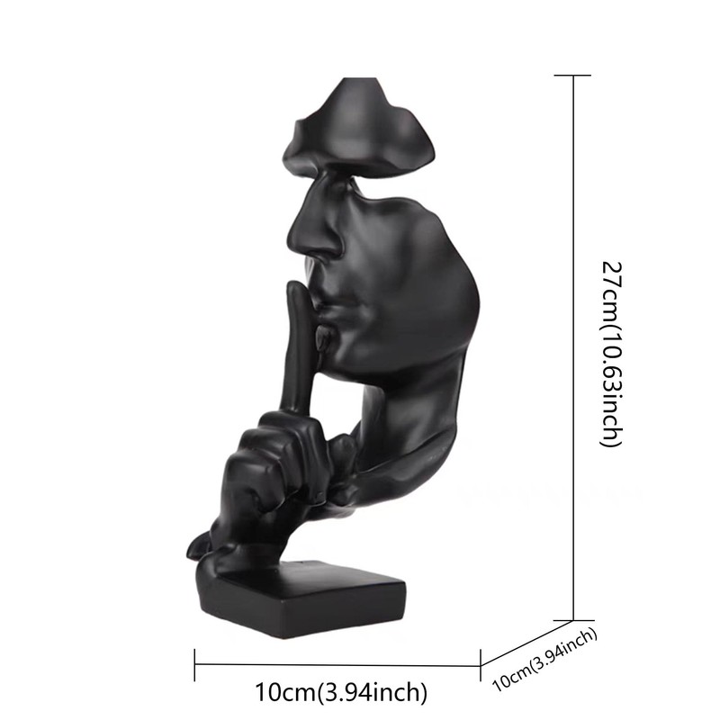 Tibeoyad Decorative Statue, Silence is Gold Statue Office Shelf Table