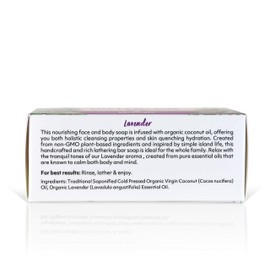 "Coco Fiji Soap Bar for Face and Body Infused With Organic Coconut Oil, Lavender Essential Oil, Natural Soap for Moisturizing & Pore Purifying Skin, 7 oz, Pack Of 3 "