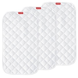 Changing Pad Liners 3 Pack, Waterproof Changing Table Cover, Viscose Made from Bamboo Quilted with Non-Slip Back（14" x 27", Ultra Absorbent Large Changing Pad Liners, White