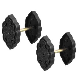 PATIKIL Door Hole Cover Plate, 2-5/8 Inch Zinc Alloy Deadbolt Cover Plate Door Reinforcement Plate for Door Hole Filling (Black, 2 Set)